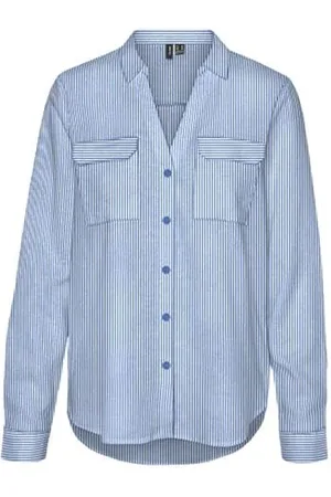 VERO MODA Vmlinn Linen Bumpy Ls Shirt WVN Noos bluzka damska, , M