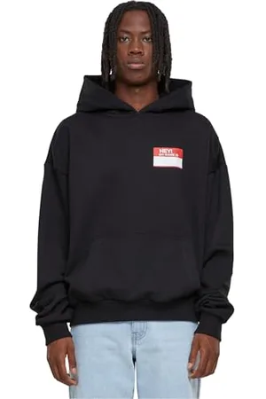 Mister Tee Upscale męska bluza z kapturem Hey! My Name is Oversize Hoodie, męska bluza z kapturem z nadrukiem z przodu, oversized fit, , S