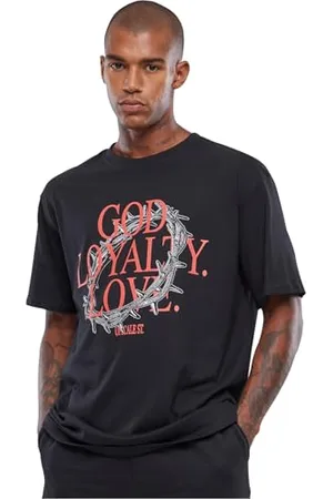 Mister Tee Upscale God Loyalty Love Oversize Tee T-Shirt unisex z nadrukiem, oversized fit, bawełna – koszulka z nadrukiem, koszulka z grafiką, , XL