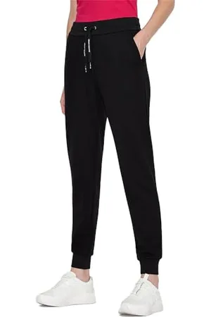 Armani Exchange A|X damskie spodnie do biegania z okrągłym logo, czarne, małe
