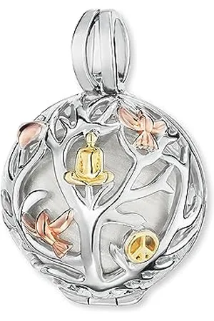 Engelsrufer Lebensbaum Anhänger für Damen 925er-Sterlingsilber Tricolour rosé- und gelbvergoldet 20 mm