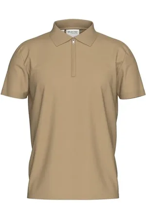 SELECTED Męska koszulka polo Slhfave Zip Ss Polo Noos, , M