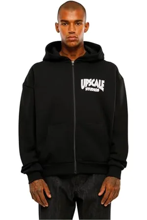 Mister Tee Upscale Upscale Studios bluza z kapturem, uniseks, bardzo ciężka, oversize, zapinana na zamek błyskawiczny, z nadrukiem na plecach, , XXL