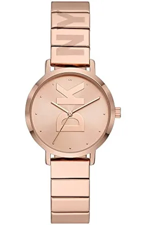 DKNY Damski zegarek The Modernist Three-hand, ze stopu, z obudową 32 mm, Różowe złoto