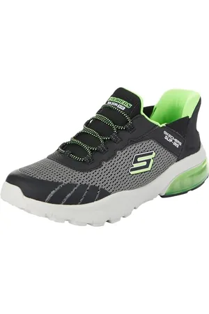Skechers Chłopcy wsuwane, grafitowe tkaniny/czarne syntetyczne/wykończenia, 43 EU, , 27 EU