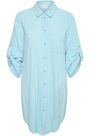 Kaffe Koszula damska Buttons Dress 3/4 Sleeves Loose Fit Above Długość kolana, , 38