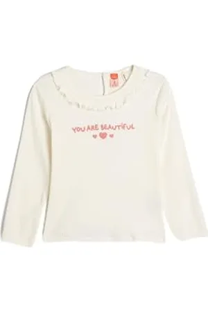 Koton Babygirl T-Shirt Long Sleeve Crew Neck Ribbed Embroidered Detail Cotton, , 9-12 Miesi?cy