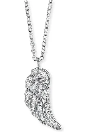 Engelsrufer Flügel Kette mit Anhänger für Damen 925er-Sterlingsilber Weiße Zirkonia Länge 40 cm + 4 cm