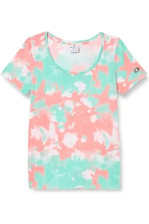 Champion Legacy Minimalist Resort W - Piece-Dyed Regular S/S Crewneck T-Shirt, Różowy Brzoskwinia Allover, M Kobieta SS24, , M