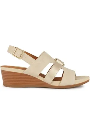 Geox Damskie sandały D MARYKARMEN B Wedge Sandal, piaskowe/LT Gold, 38 EU, , 38 EU