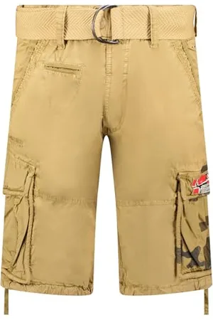 Geographical Norway Pasteque Men Bermudy męskie na co dzień bawełniane - Męskie spodenki sportowe bojówki - szorty bermudy krótki pasek o regularnym kroju - mężczyźni wiosna lato ( M), , M