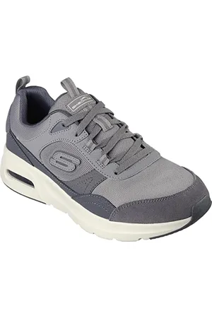 Skechers Męskie sneakersy AIR Court Homegrown, szare zamszowe/siatkowe/Duraleather/Trim, 42,5 EU, , 42.5 EU