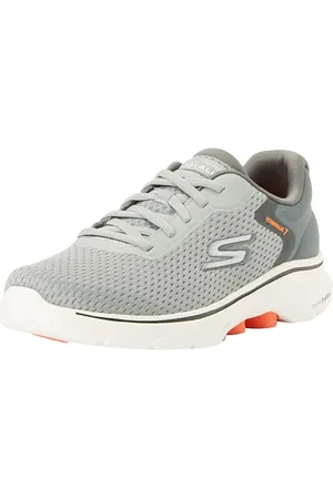 Skechers Męskie buty sportowe GO Walk 7, szare i pomarańczowe, tekstylne/syntetyczne, rozmiar 39, , 39.5 EU