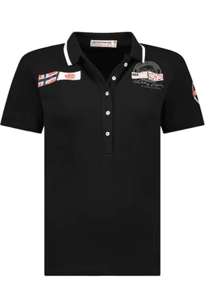Geographical Norway Karma Lady Polo Damskie Klasyczne - Bawełniane koszulki polo z krótkim rękawem z dekoltem na guziki - Casual Shirt Topy Regular Classic - Wiosna Lato ( L), , L