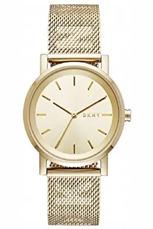 DKNY Soho trójramienny zegarek ze stali nierdzewnej, koperta 34 mm, Złoto