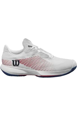 Wilson Damskie buty tenisowe KAOS Swift 1.5 Clay, białe/Deja Vu niebiesko-czerwone, 38 EU, Biały Deja Vu Niebieski Czerwony, 39 EU