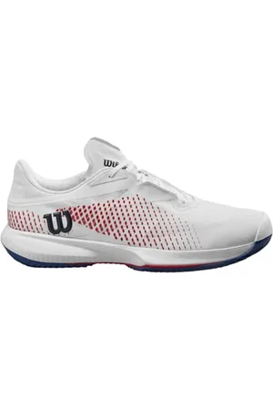 Wilson Męskie buty tenisowe KAOS Swift 1.5 Clay, białe/Deja Vu niebiesko-czerwone, 9 UK, Biały Deja Vu Niebieski Czerwony, 9 UK