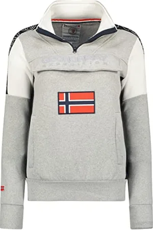 Geographical Norway Fagostino Lady - Damska bluza z kapturem z kieszeniami kangurka - Bluza damska na co dzień sweter z długim rękawem ciepły, , XXL