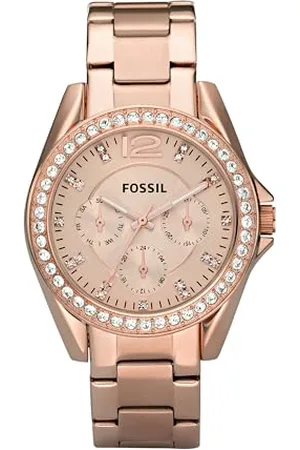 Fossil Kobiety Riley Zegarek, Różowy/Złoty, 38 mm