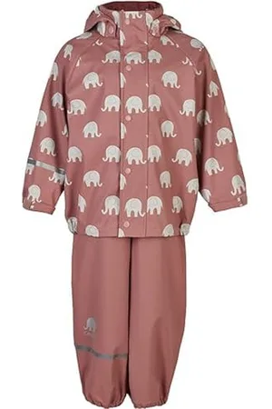 CeLaVi Zestaw przeciwdeszczowy dla dzieci, uniseks, Elephant AOP-Pu, Burlwood, 100