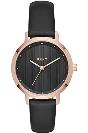 DKNY Damski zegarek The Modernist Three-hand alloy watch with 32 mm case and leather strap, Różowe złoto
