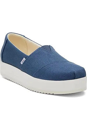 TOMS Damskie mokasyny Alp Midform Flat, Majolika niebieskie płótno, 36.5 EU