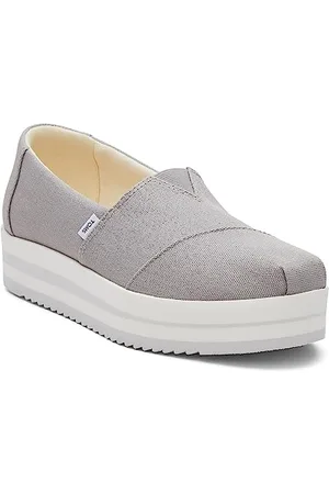 TOMS Damskie mokasyny Alp Midform Flat, Mżawka szare płótno, 38.5 EU