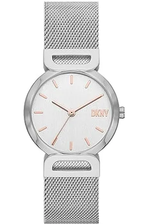 DKNY Downtown D Damski trójramienny zegarek ze stali nierdzewnej z obudową 34mm, Srebrny