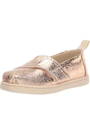 TOMS Dziewczęce Tiny Alpargata espadryle, Złota folia craquelé, 22 EU