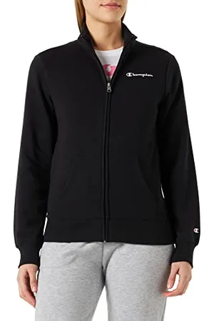Champion Damska bluza Legacy American Classics Powerblend Terry małe logo na zamek błyskawiczny, czarna, S