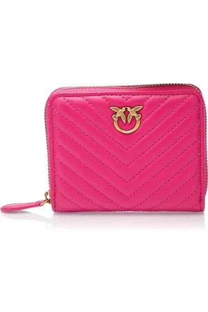 Pinko Taylor Zip Around Sheep Frędzle Chevron, Akcesoria Podróżne-Portfele damskie, N17Q_Pink Antique Gold, 12, N17q_pink -antique Gold, 12