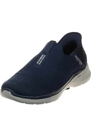 Skechers Męskie buty sportowe Gowalk 6, wsuwane, sportowe buty do chodzenia, casualowe trampki z pianką z pamięcią kształtu, granatowy, 47 EU