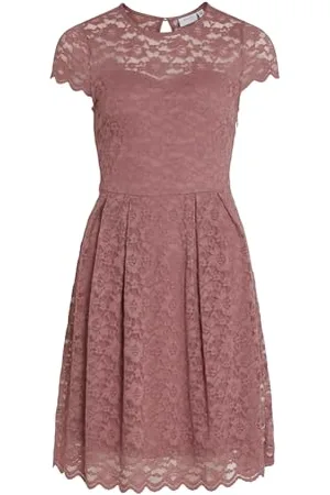 VILA Damska sukienka Vikalila Capsleeve Lace Dress-Noos, , L