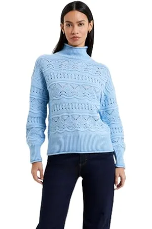 French Connection LINNEY Stitch LS HIGH NK JUMPRPLACID Blues, , S