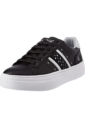 Lumberjack Damska Doris Oxford płaska, czarno-srebrna, 4 UK, , 37 EU