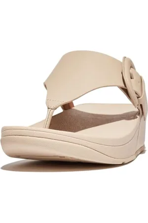 FitFlop Damskie sandały Lulu z klamrą z surową krawędzią skórzane palce u stóp, , 37 EU