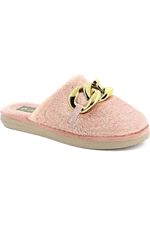 Inblu Kapcie Cozy w futrze z łańcuchem, Kobieta, Róża, 40 EU, , 40 EU