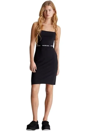 Calvin Klein Jeans Logo Tape Strappy Dress XS