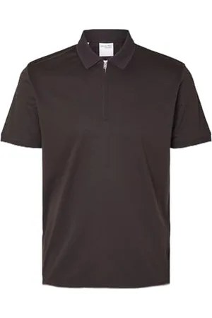 SELECTED Męska koszulka polo Slhfave Zip Ss Polo Noos, , M