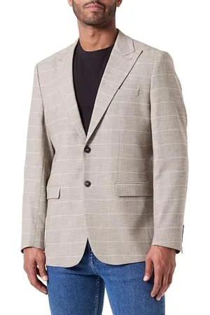 SELETED Męska marynarka Slhslim-Oasis Sand Check BLZ, , 46