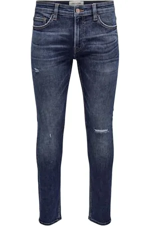 Only & Sons Męskie spodnie ONSLOOM Slim Grey 4064 NOOS, ciemnoniebieski denim, 28/30, , 28W / 30L