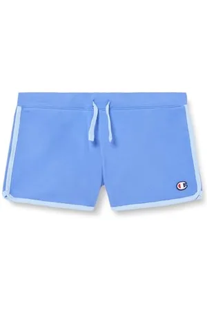 Champion Legacy Ikony G - Kontrast Logo Soft Cotton 1x1 Rib Spodenki, Niebieski Jeans/Niebieski, 15-16 Lat Dziewczyny i Dziewczyny SS24, , 15-16 lat
