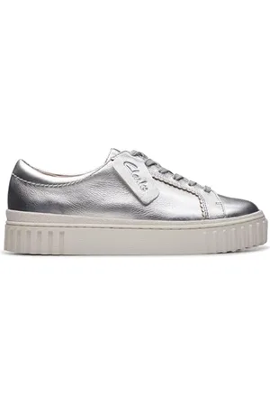 Clarks Premium Damskie buty sportowe Mayhill Walk, srebrne metaliczne, 36 EU, , 36.5 EU