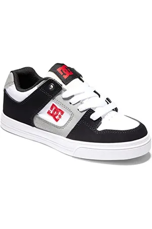 Dcshoes Pure-Leather Shoes for Kids Sneaker, White/Black/RED, 32,5 EU