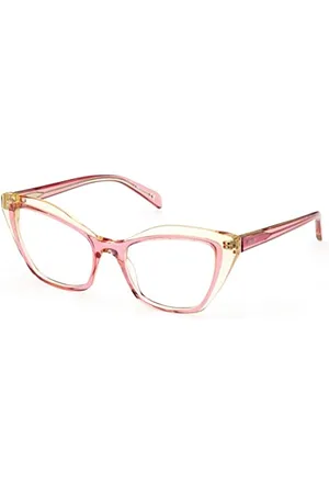 Emilio Pucci Unisex EP5197 okulary przeciwsłoneczne, błyszczące, przezroczyste, różowe i przezroczyste, żółte, 52, , 52