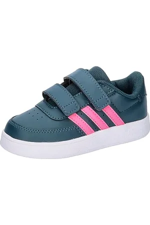 adidas Uniseks - niemowlęta Breaknet Lifestyle Court Two-Strap Hook-and-Loop Shoes, arctic night/lucid pink/Cloud white, 19 EU