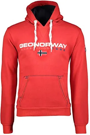 Geographical Norway Geographical Norway golivier męska bluza z kapturem z kieszenią kangurka - Bluza z logo bluza z kapturem z kapturem ciepły długi rękaw - mężczyźni wiosna lato jesień zima (czerwony L), , L