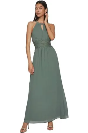 VILA Damska sukienka wieczorowa Vimilina z kołnierzem Maxi Dress-Noos, , 38