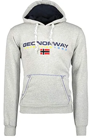 Geographical Norway Geographical Norway golivier męska bluza z kapturem z kieszenią kangurka - Bluza z kapturem z logo bluza z kapturem ciepły długi rękaw - mężczyźni wiosna lato jesień zima (szara_jasna XL),