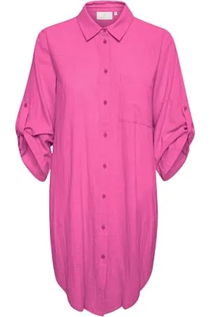 Kaffe Koszula damska Buttons Dress 3/4 Sleeves Loose Fit Above Długość kolana, , 36